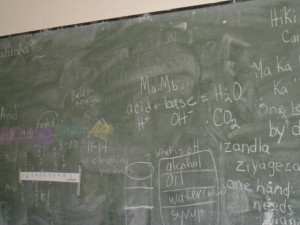 Chalkboard at ThembalaBantu High School